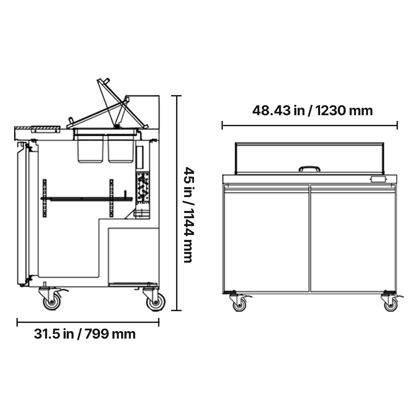 48.43 in / 1230 mm

45 in / 1144 mm

31.5 in / 799 mm