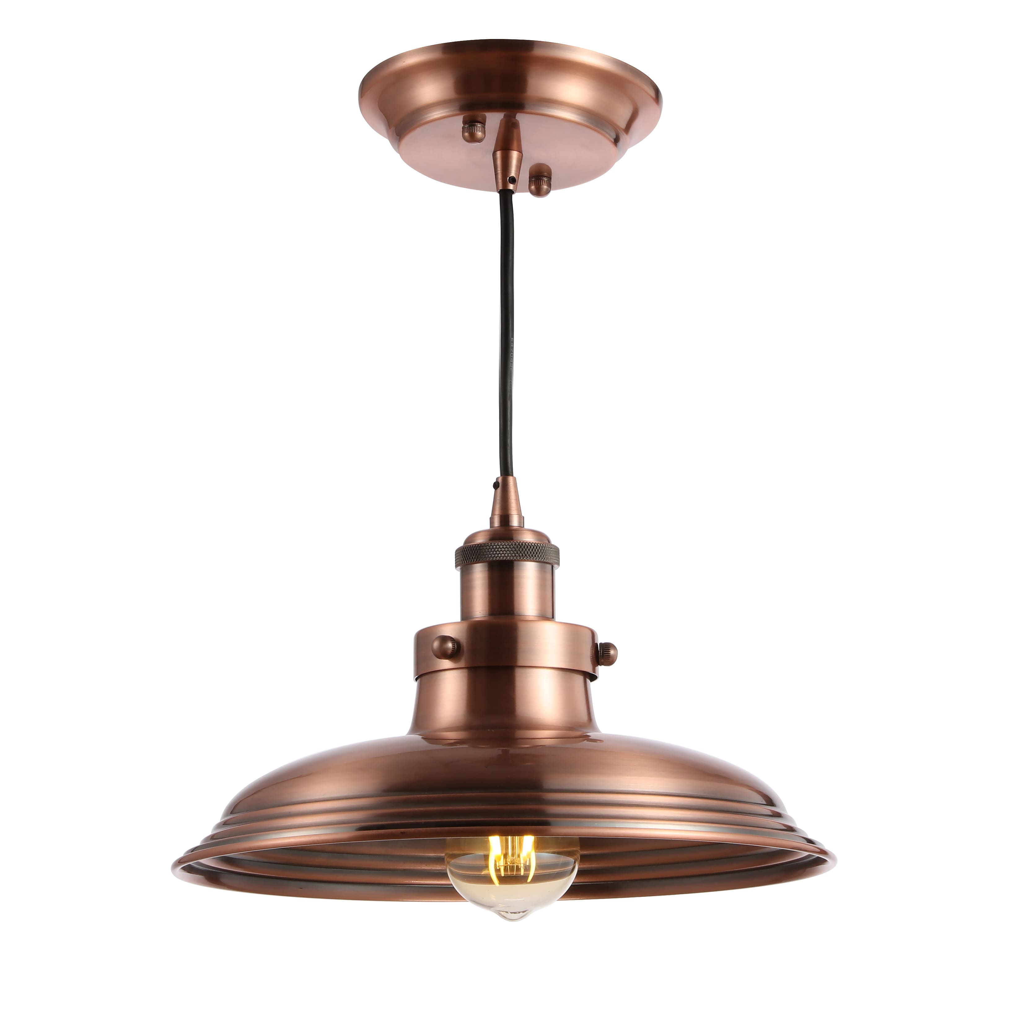 Photos - LED Strip Felix Jonathan Y - Bedford 11" Adjustable Iron Industrial Rustic LED Pendant - Copper JYL9529A