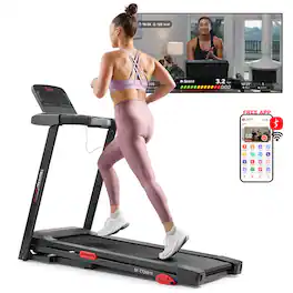 Sunny Health & Fitness - Active 300 Smart Manual Incline Wi-Fi Treadmill - Dark Gray