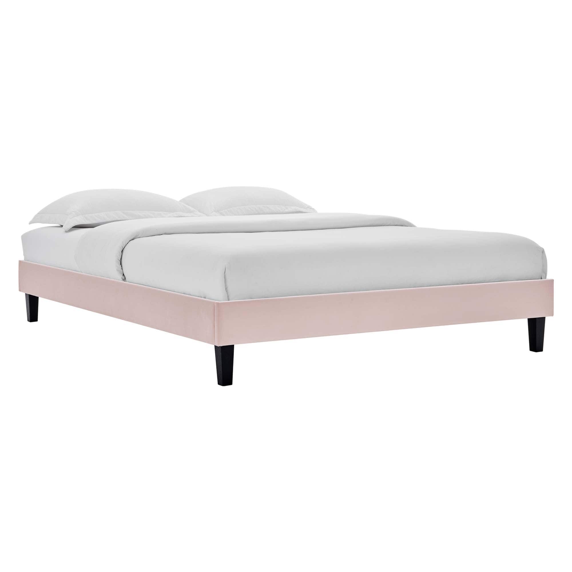 Modway - Reign Performance Velvet Queen Platform Bed Frame - Red