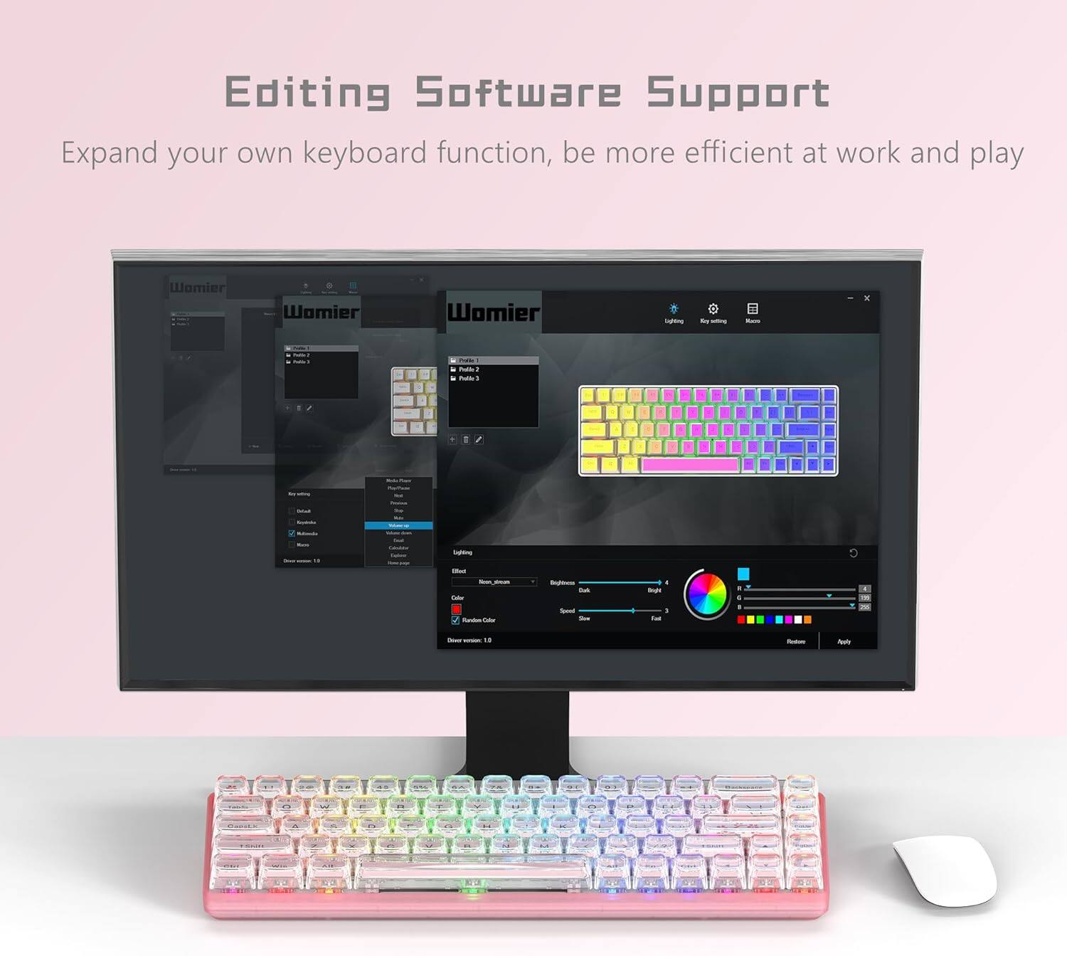 Editing Software Support  
Expand your own keyboard function, be more efficient at work and play