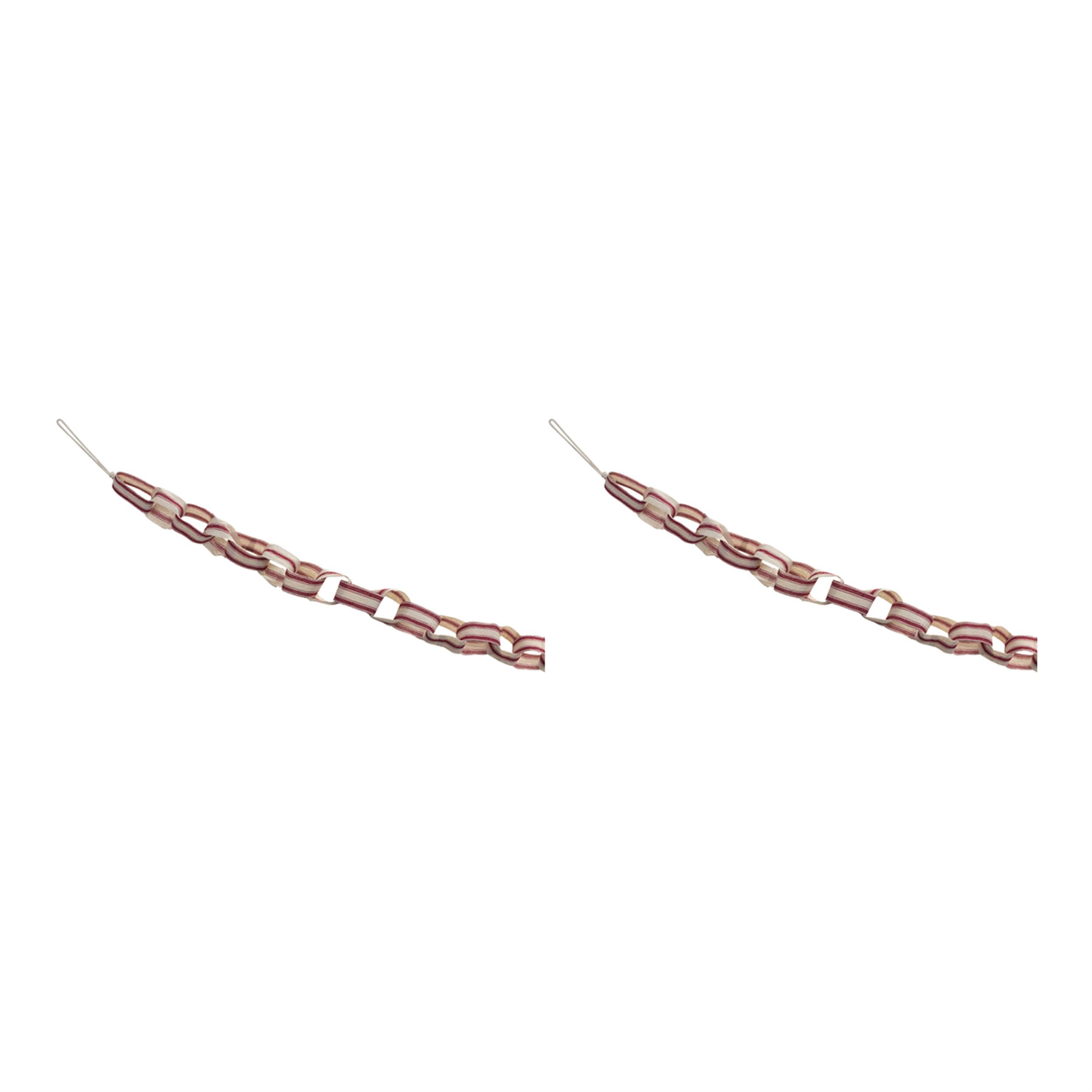 Alt View 2. BreeBe - Fabric Chain Garland (Set of 2) - Cream, Red.