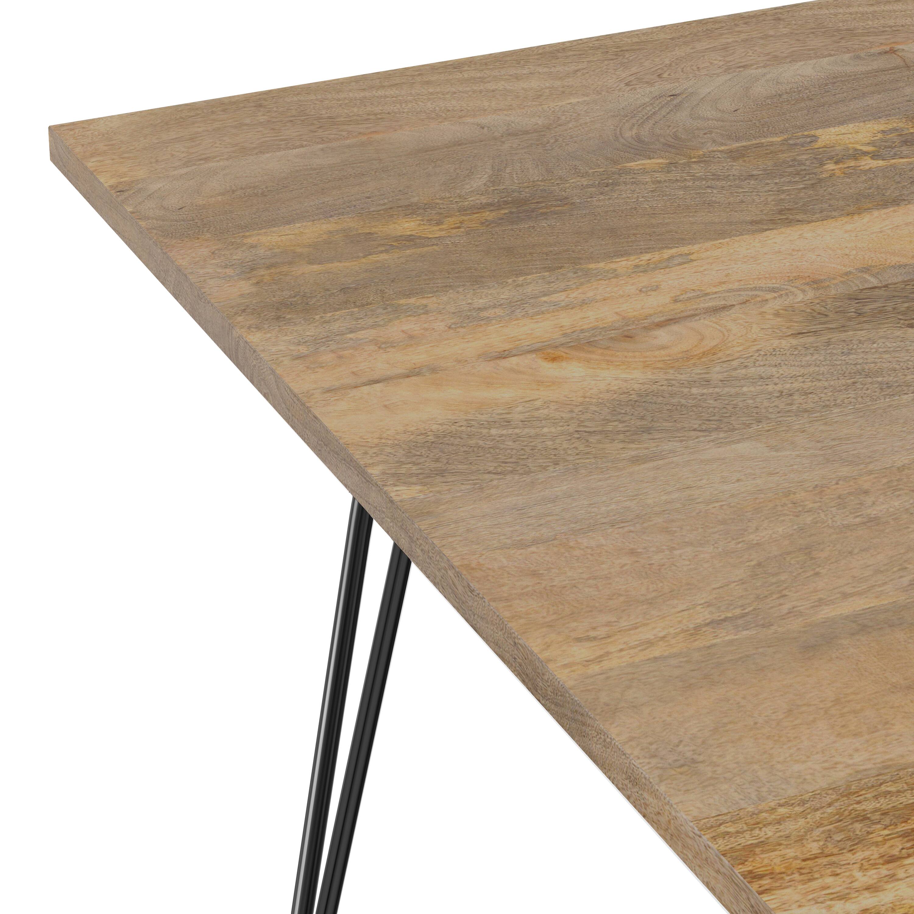 Alt View 8. Simpli Home - Hunter SOLID MANGO WOOD and Metal 66 inch x 40 inch Rectangle Industrial Dining Table in Natural - Natural.