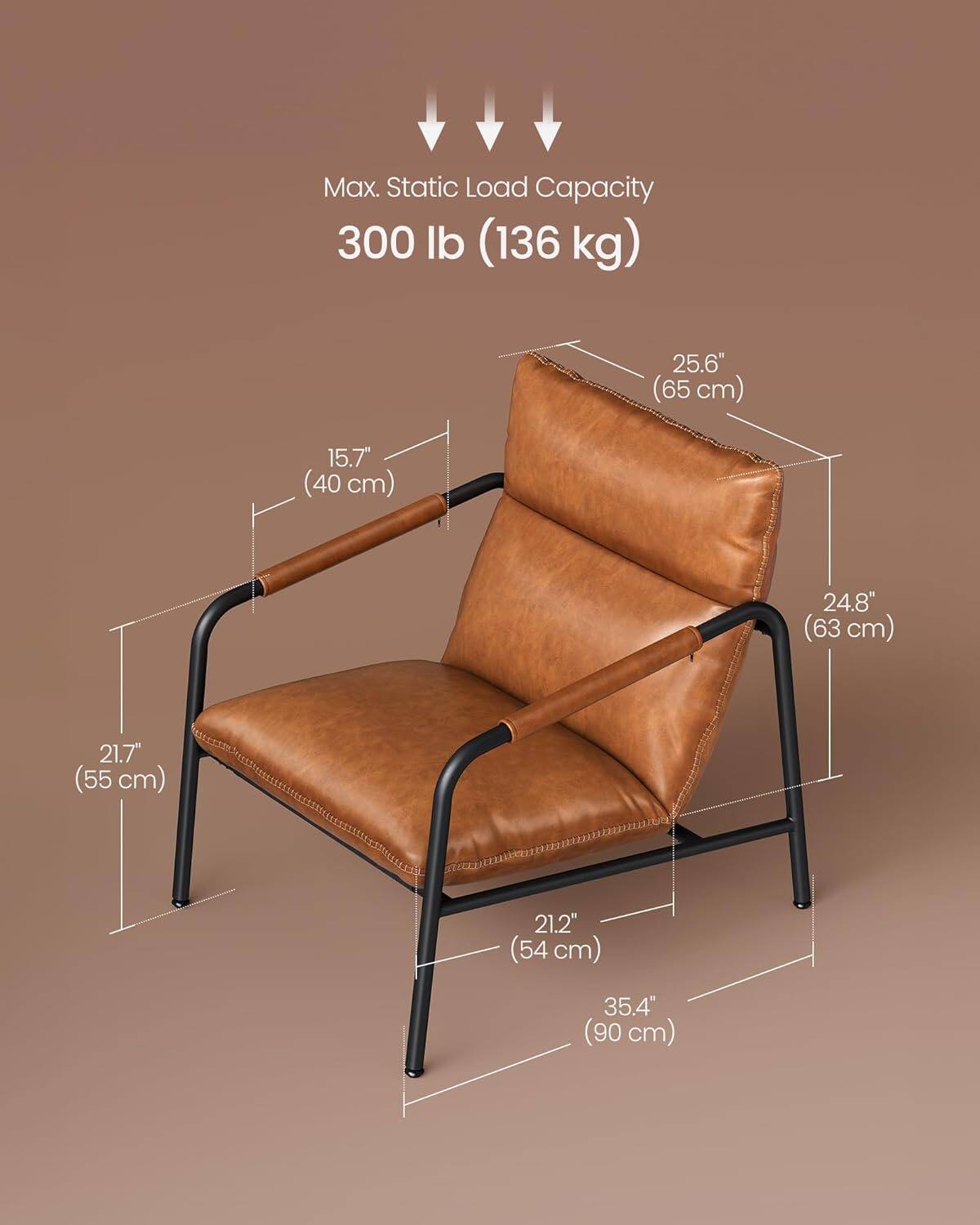 Max. Static Load Capacity 300 lb (136 kg)

25.6" (65 cm)
15.7" (40 cm)
24.8" (63 cm)
21.7" (55 cm)
21.2" (54 cm)
35.4" (90 cm)