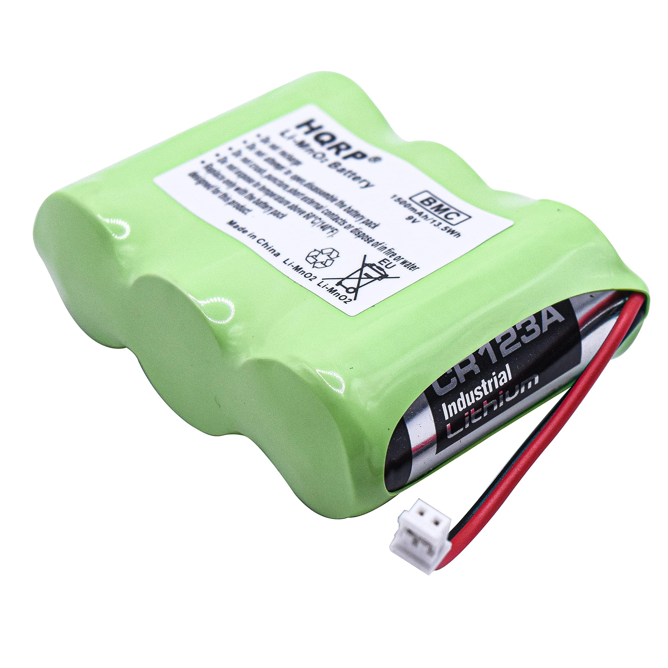 LI-MnO2 Battery  
HQRP e Battery  
Made in China  
BMC  
1500mA  
9V  
CR123A  
Industrial  
Li-MnO2  
Li-MnO2  
Dispose of in EU  
Made in China  
Li-MnO2  
Li-MnO2  
CR123A  
Industrial  
Li-MnO2