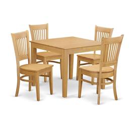 East West Furniture - 5 PC Dinette set - Table and 4 dinette Chairs - Oak
