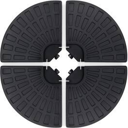 Ainfox - HDPE 4pcs Round Fan-Shaped Hanging Umbrella Base Stand for Patio – - Black