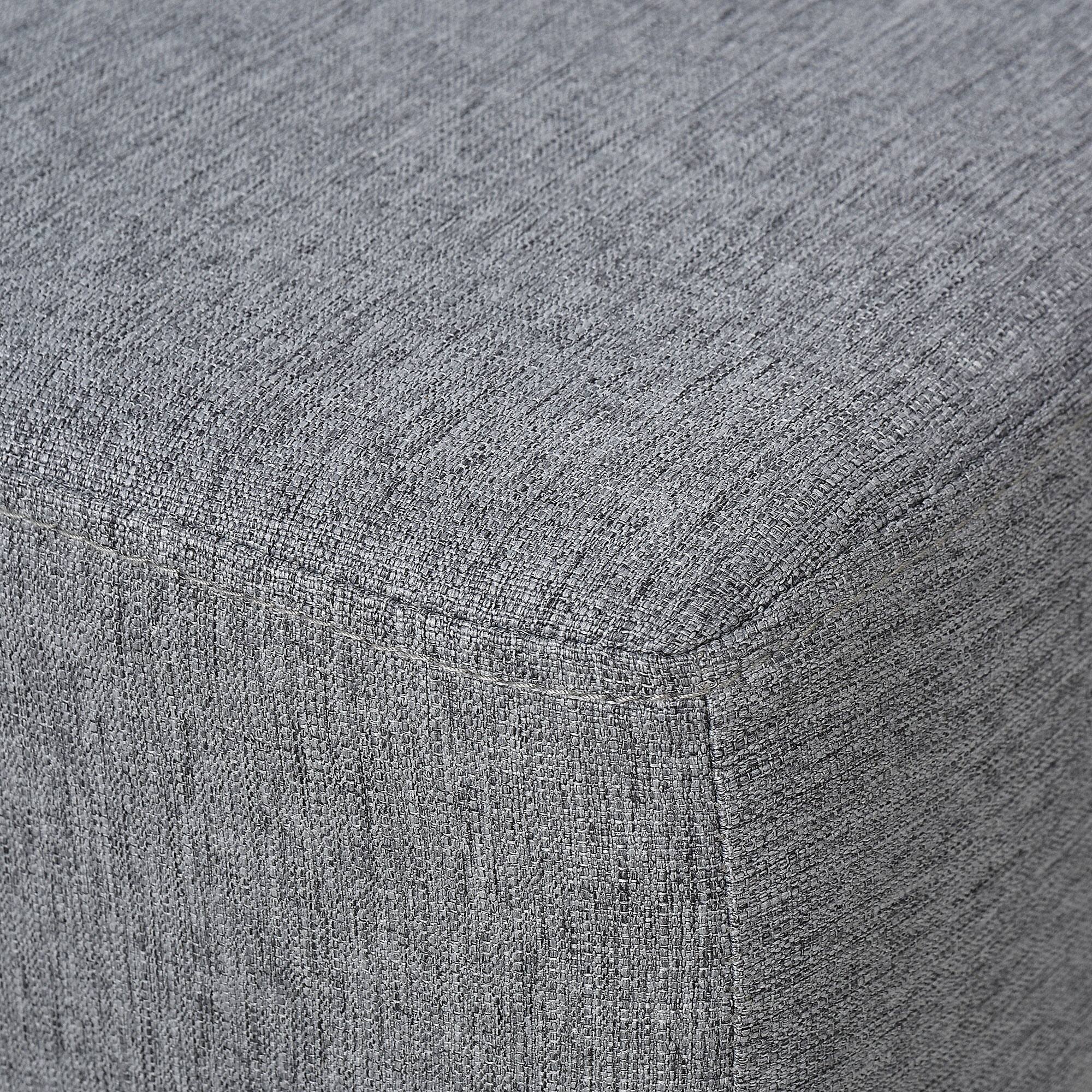 Alt View 4. Homcom - Ottoman Foot Rest, Small Foot Stool with Linen Fabric Upholstery and Plastic Legs, Cube Ottoman for Living Room - Grey.