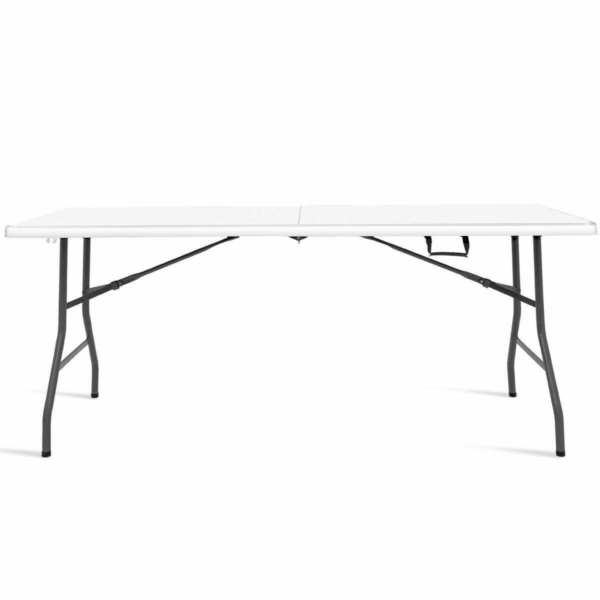 Alt View 8. Costway - Costway 6' Folding Table Portable Plastic Indoor Party Dining Tables - White.