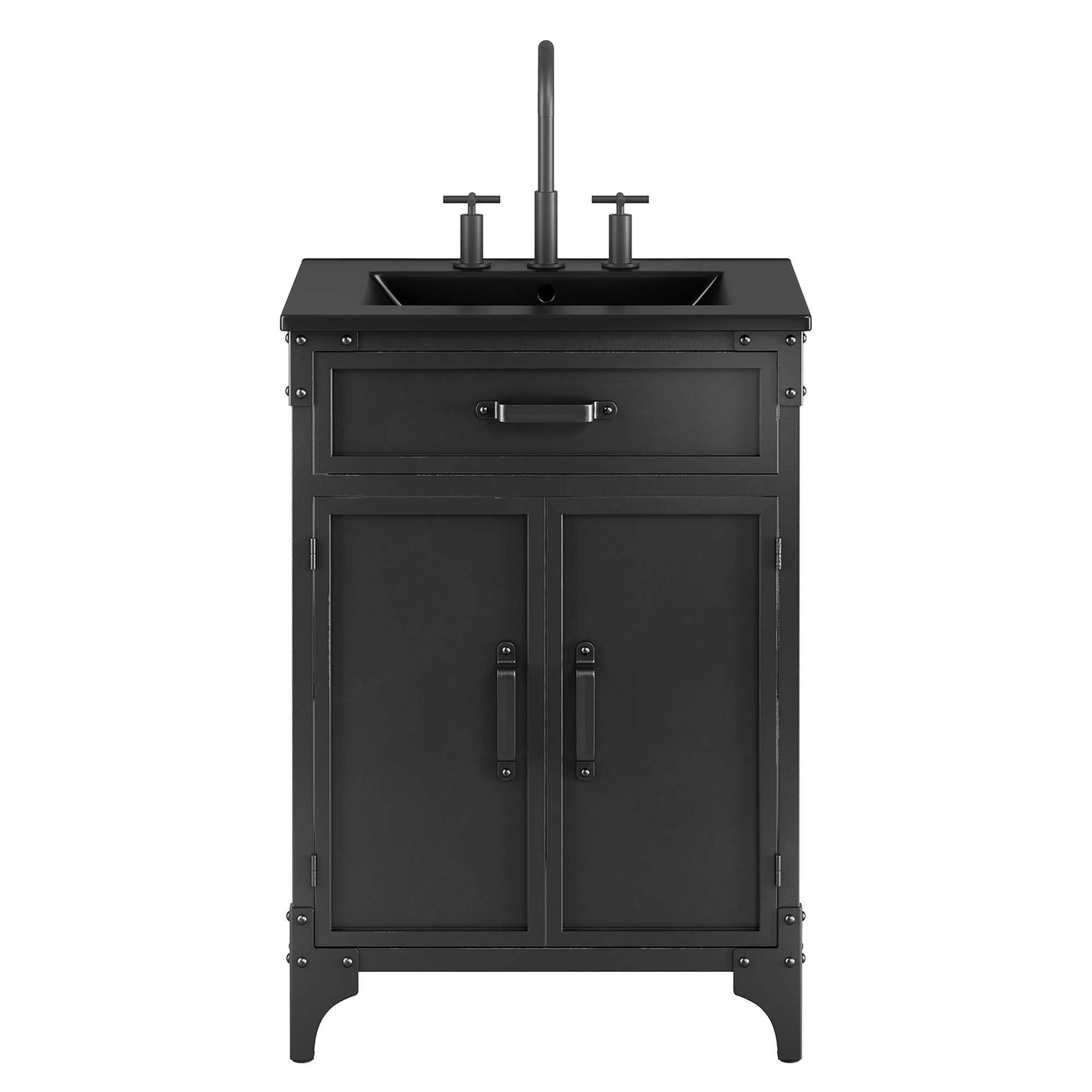 Alt View 7. Modway - Steamforge Bathroom Vanity Basin Included by Modway - Black Black.
