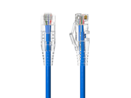 Cable Leader - Cat 6a Ethernet Cable, Slim 28 AWG Snagless RJ45 Patch, 10 Gbps for Router, Gaming Console, PC, Server Rack - Blue