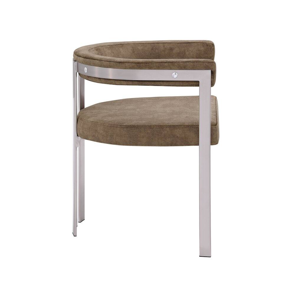 Alt View 3. Meridian Furniture - Marcello Brown Velvet Dining Chair, Set of 2 - Brown.