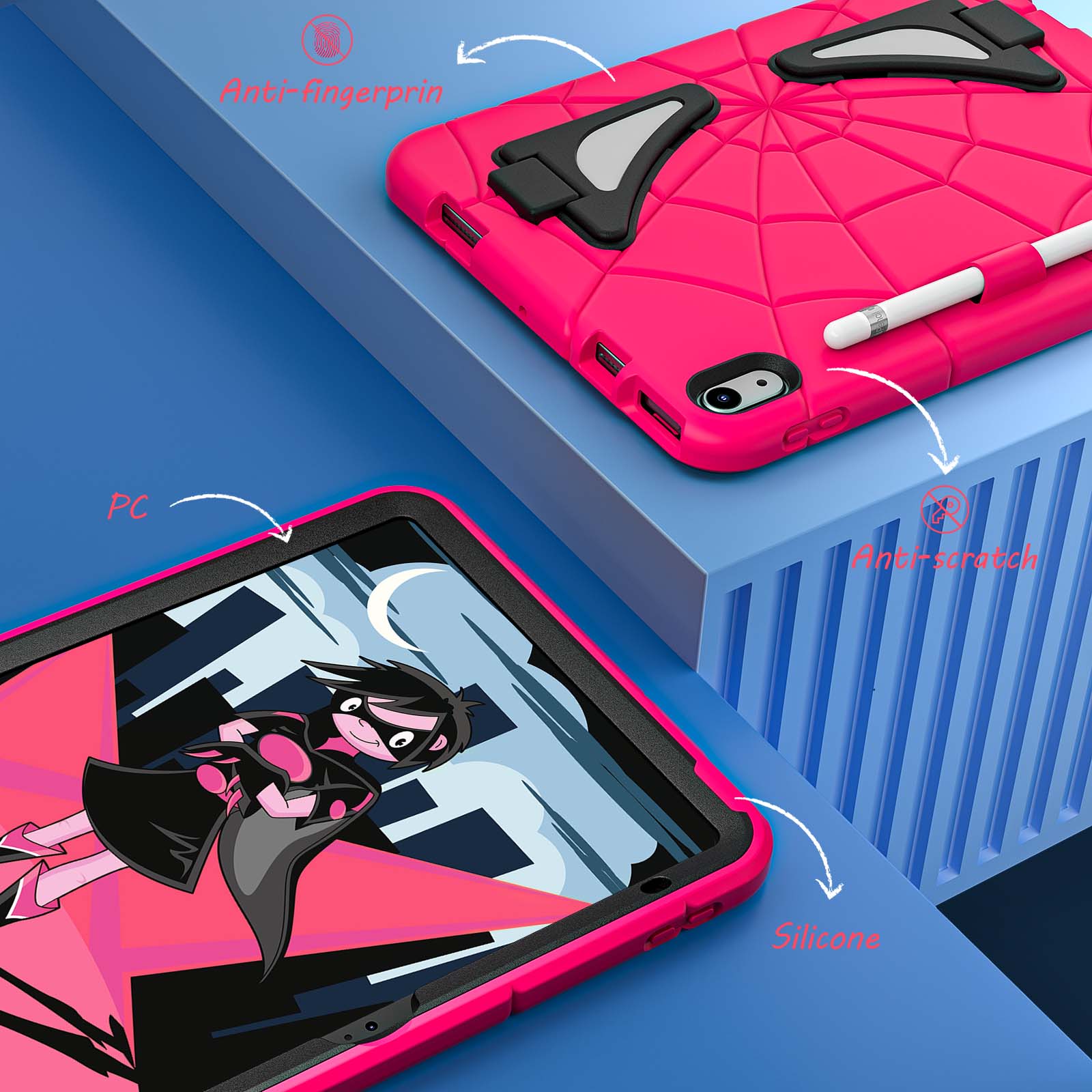 Anti-fingerprint  
PC  
Anti-scratch  
Silicone