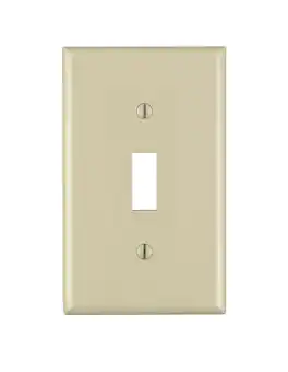 Leviton - 1 gang Nylon Toggle Wall Plate 1 pk (Case of 20) - Ivory