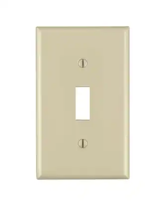 Front. Leviton - Leviton Ivory 1 gang Nylon Toggle Wall Plate 1 pk (Case of 20) - Ivory.