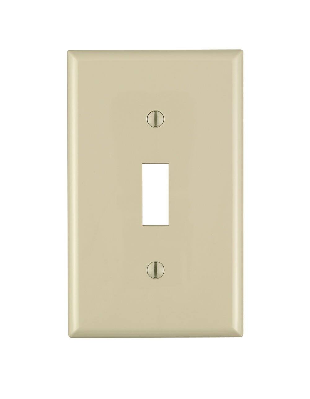 Front. Leviton - Leviton Ivory 1 gang Nylon Toggle Wall Plate 1 pk (Case of 20) - Ivory.