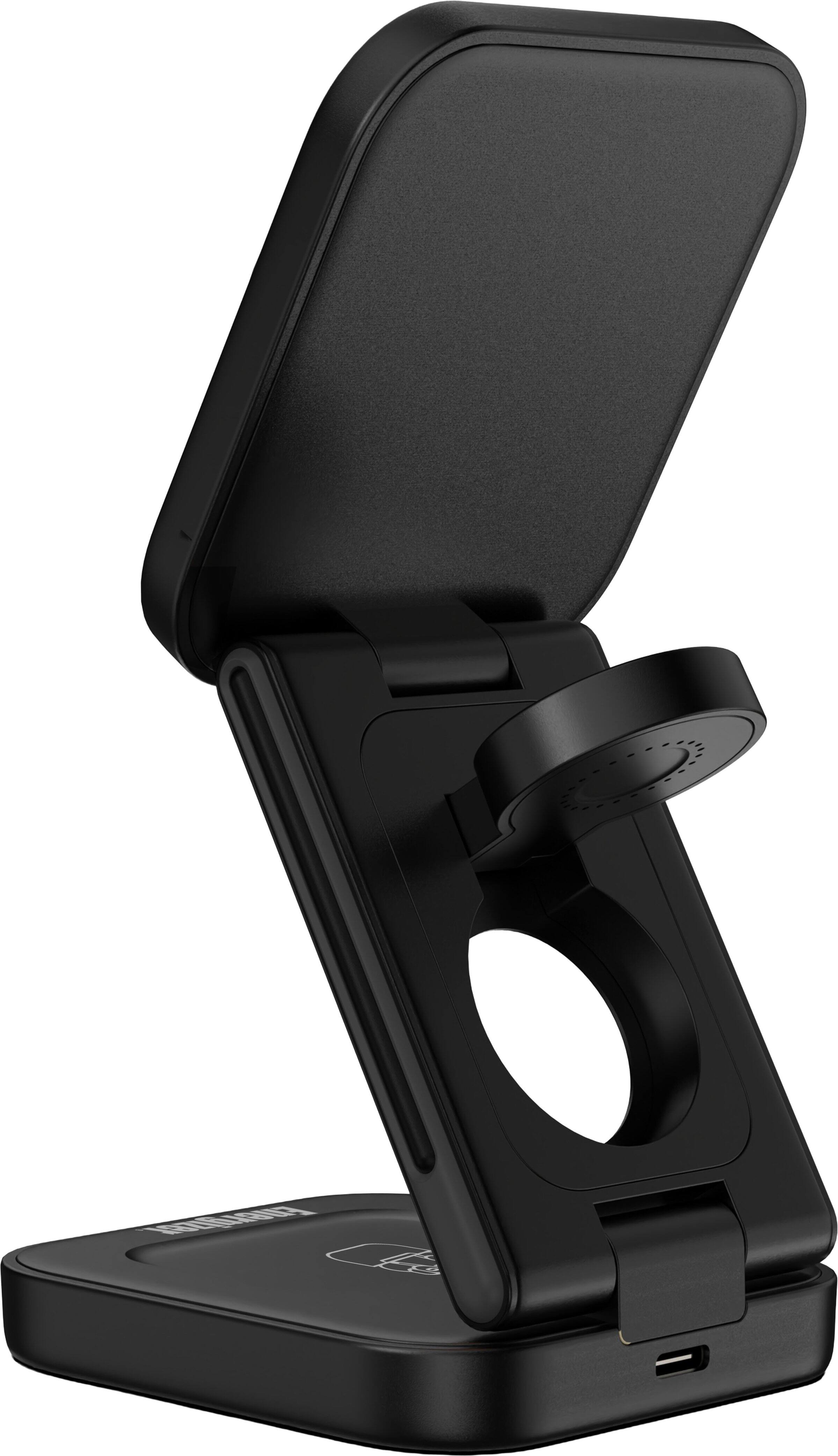 Alt View 7. Energizer - 3-in-1 Compact Triple Folding 15W Magnetic MagSafe Charger, Charging Station/Stand for iPhone + AirPods + Apple Watch - Black.