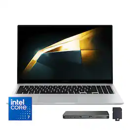 Samsung - Galaxy Book4 15.6" FHD Laptop,Intel 7 150U,16GB RAM,512GB SSD+1TB Dock Set,Backlit Keyboard,Win 11 Pro - Silver