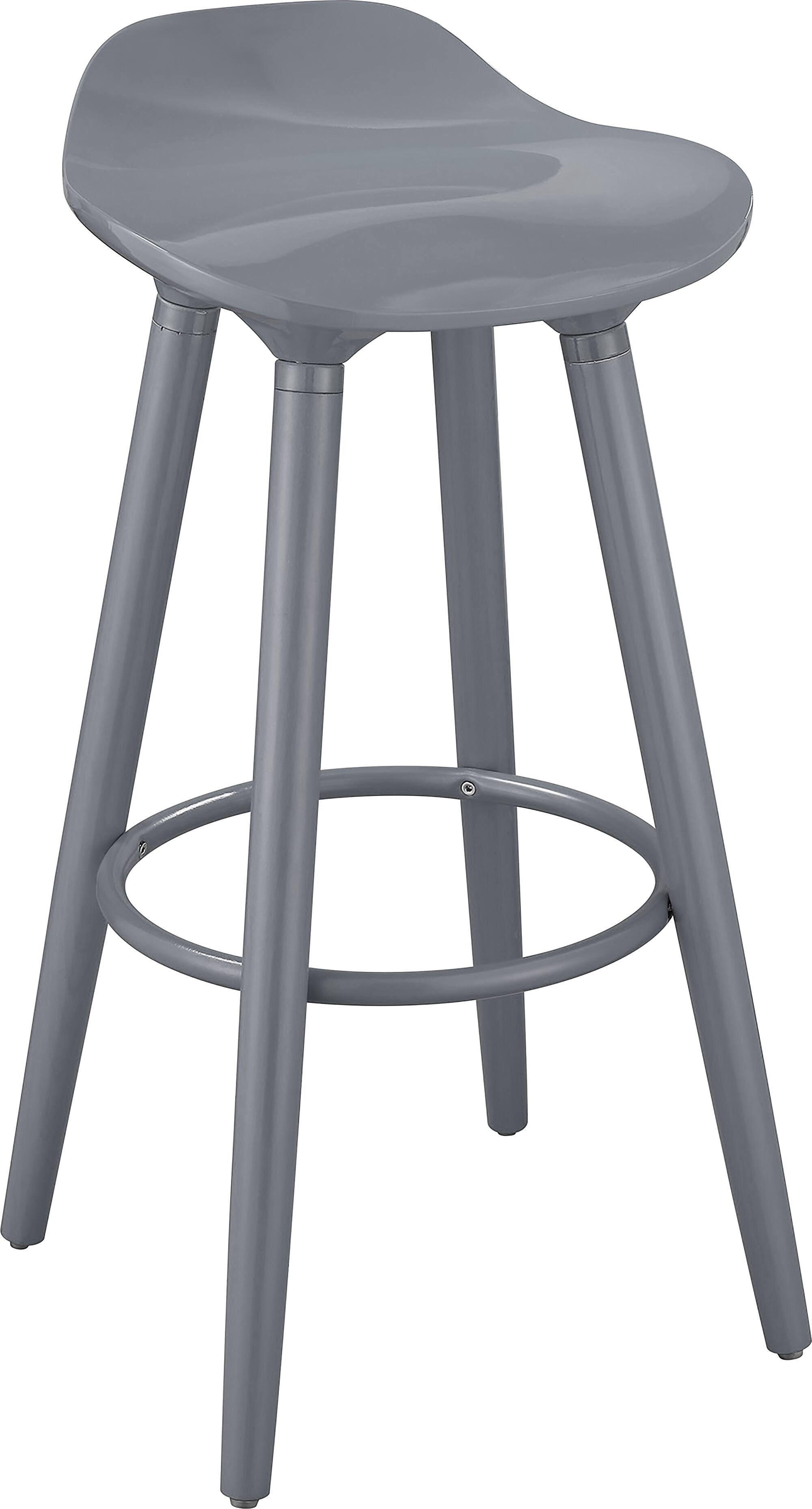 Angle. Elle Decor - Caroline Wood Bar Stool - Gray.