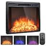 Costway - 26 Inch Recessed Electric Fireplace heater W/ Remote Control 750W/1500W - Black