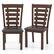 Front. Costway - Wooden Dining Chairs Set of 2 with Upholstered Seat & Rubber High Back - Brown.