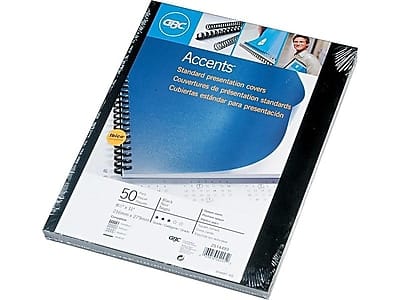 "Swingline GBC Solids Standard Presentation Covers Presentation Covers, 8.5""W x 11""H (US letter), 50 Pack - Black" price history on PriceWatchPro