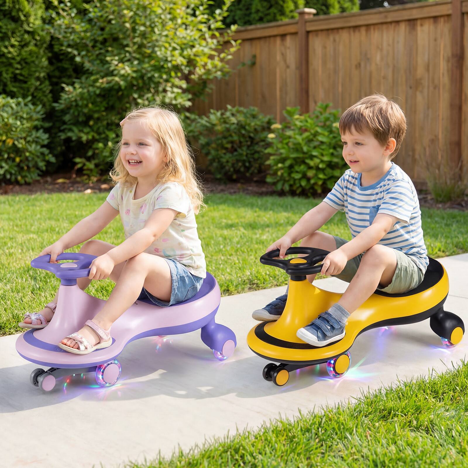 Alt View 8. Gymax - Gymax High Bounce Wiggle Car for Kids Swing Car Indoors & Outdoors for Toddlers Kids Pink & Purple - Purple.