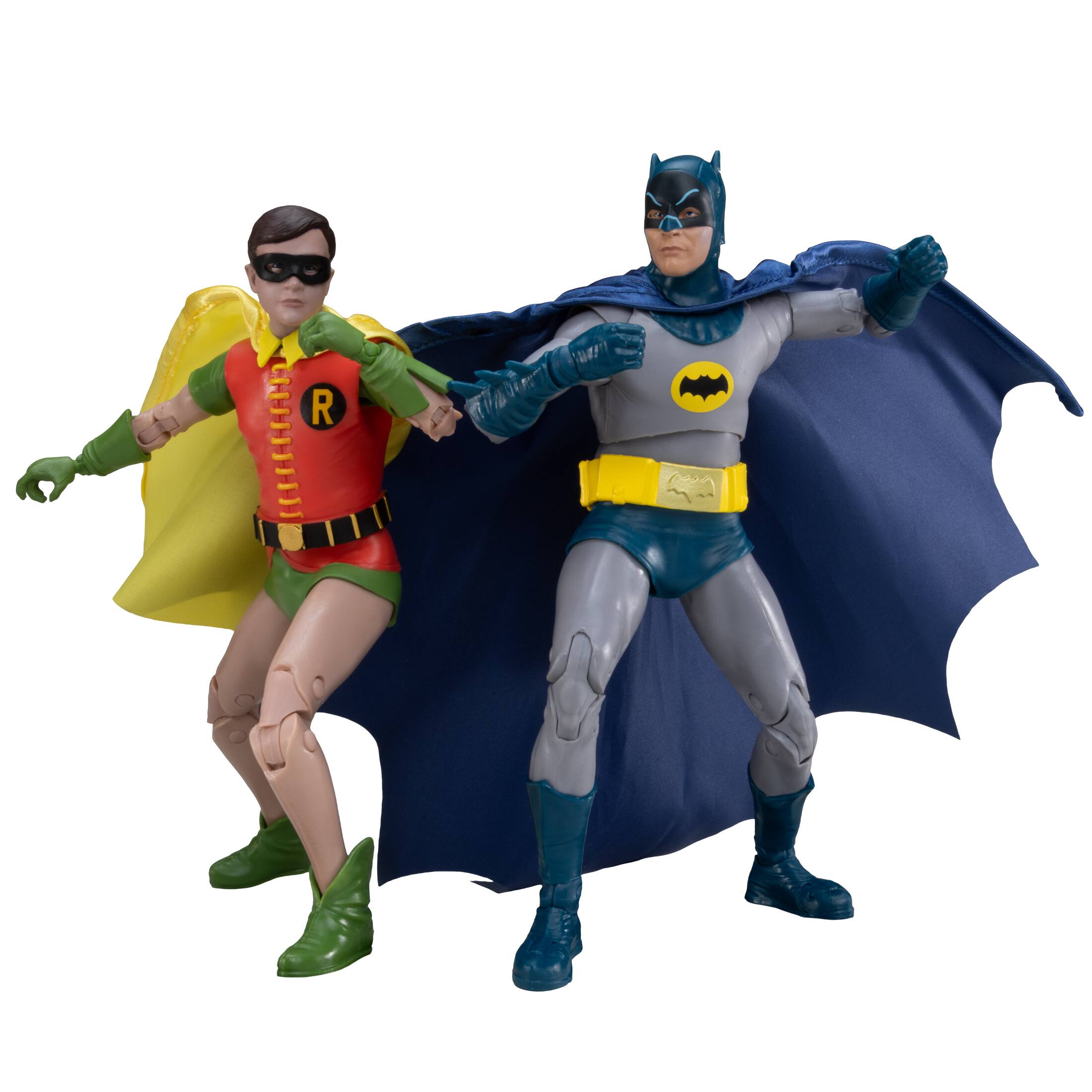 Angle. McFarlane Toys - DC Multiverse 7.1" Batman and 6.9" Robin (Batman Classic TV Series) Action Figure 2 Pack McFarlane Collector Edition #5.