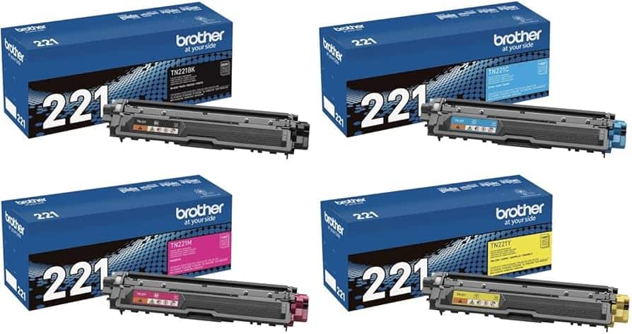 Brother - TN221 4-Pack Toner Cartridge Set (Black, Cyan, Magenta, Yellow)