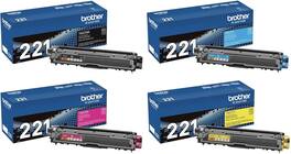 Brother - TN221 4-Pack Toner Cartridge Set (Black, Cyan, Magenta, Yellow)