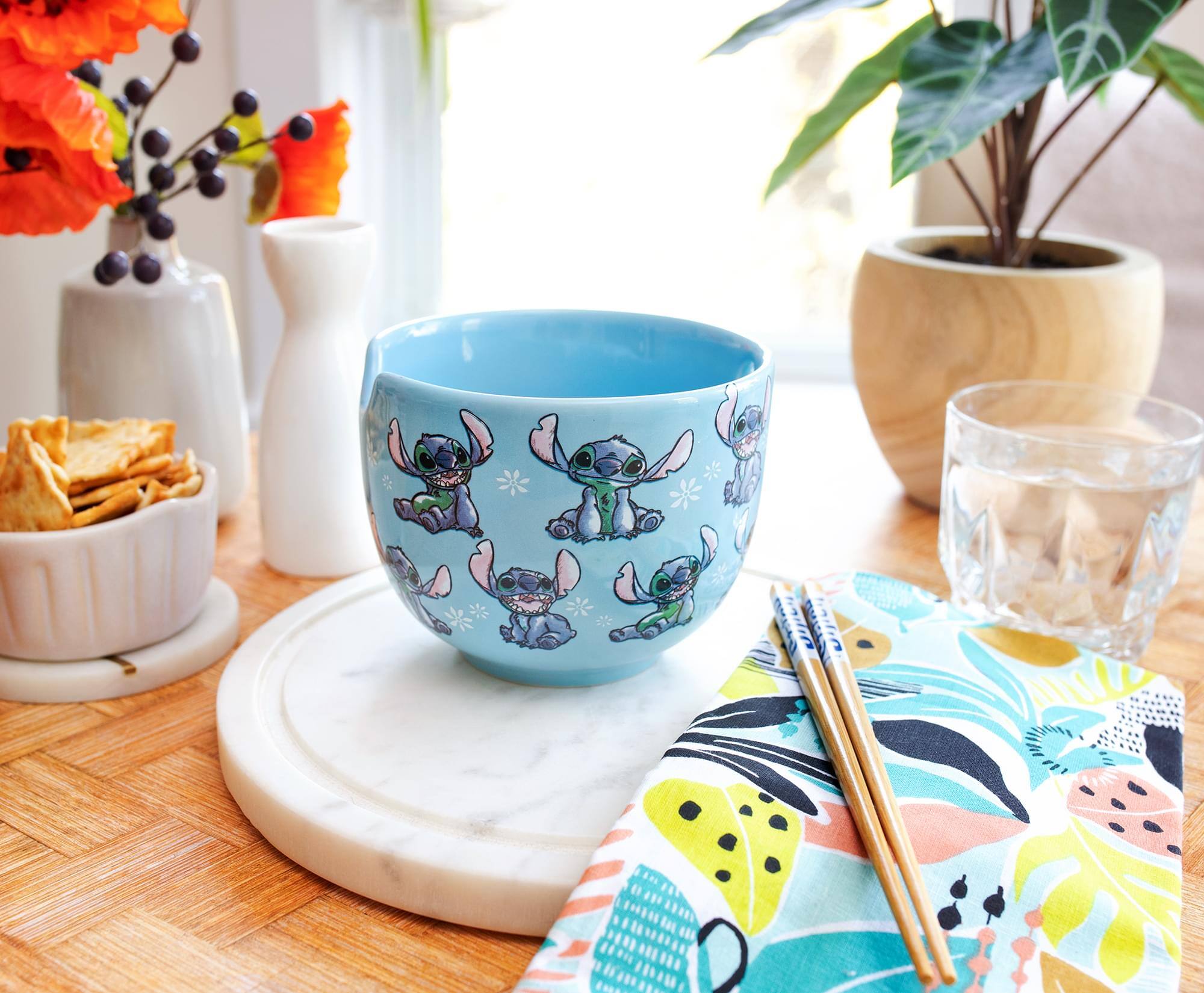 Alt View 10. Silver Buffalo - Disney Lilo & Stitch 20-Ounce Ramen Bowl and Chopstick Set - Blue.