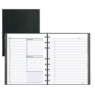 Front. Blueline - NotePro 9.25"H x 7.25"W Daily Planner - Black.