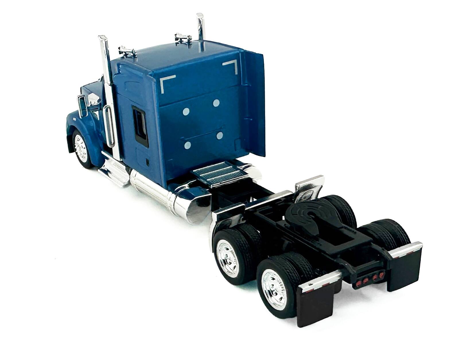 Alt View 4. HO Logistics Replicas - Kenworth W990 with Stand Up Sleeper Cab Blue Metallic 1/87 (HO) Scale Plastic Model Car by HO Logistics.