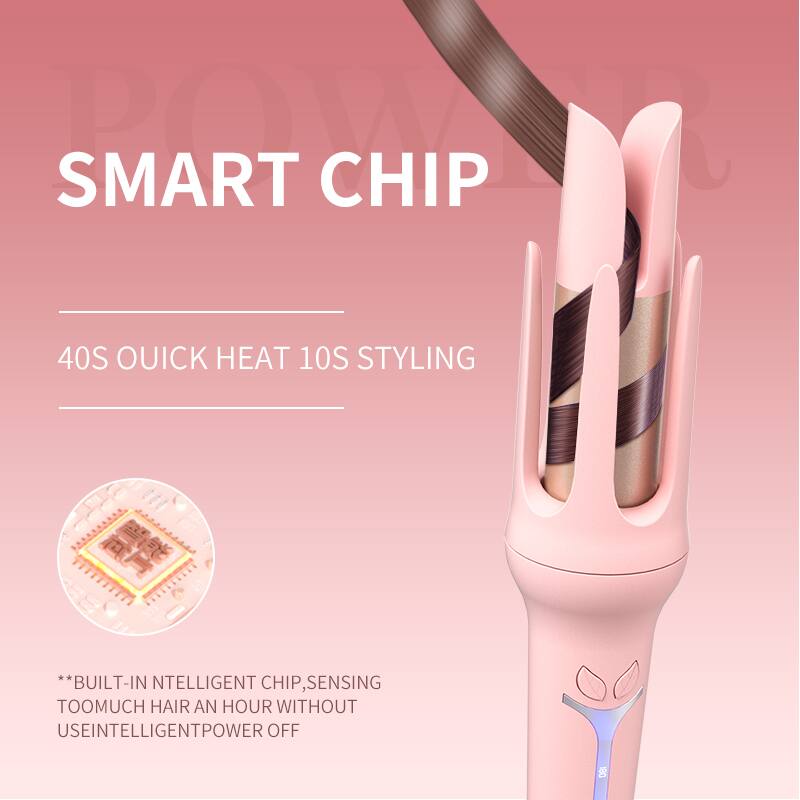 SMART CHIP

40S QUICK HEAT 10S STYLING

**BUILT-IN INTELLIGENT CHIP, SENSING TOO MUCH HAIR AN HOUR WITHOUT USE INTELLIGENT POWER OFF