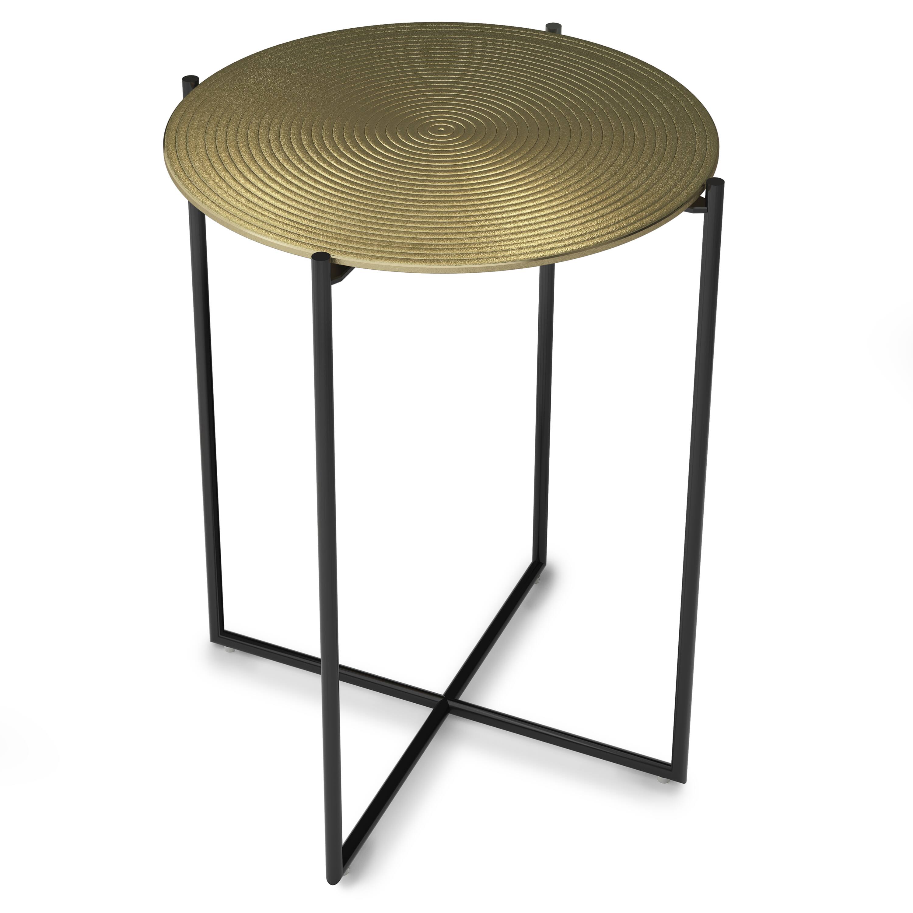 Angle. Simpli Home - Oliver  Side Table - Gold/Brass.