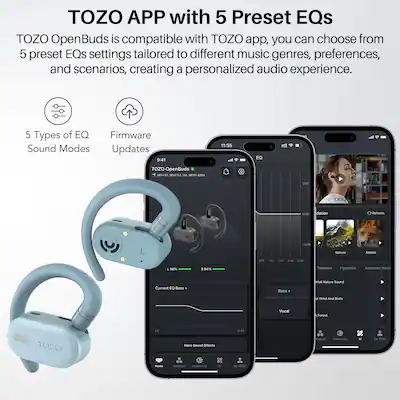 TOZO OpenWear Open Ear Earbuds, AI Translation Earbuds Real Time 145 Languages, 60H Translator Ear Buds Audifonos Traductores Inglés Español, Bluetooth Headphones 5.4 with Smart Display for Office TOZO OpenWear Open Ear Earbuds, AI Translation Earbuds Real Time 145 Languages, 60H Translator Ear Buds Audifonos Traductores Inglés Español, Bluetooth Headphones 5.4 with Smart Display for Office