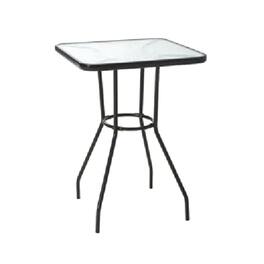 Four Seasons Courtyard - Sunny Isle Glass Top Dining Table with Tempered Glass - Black