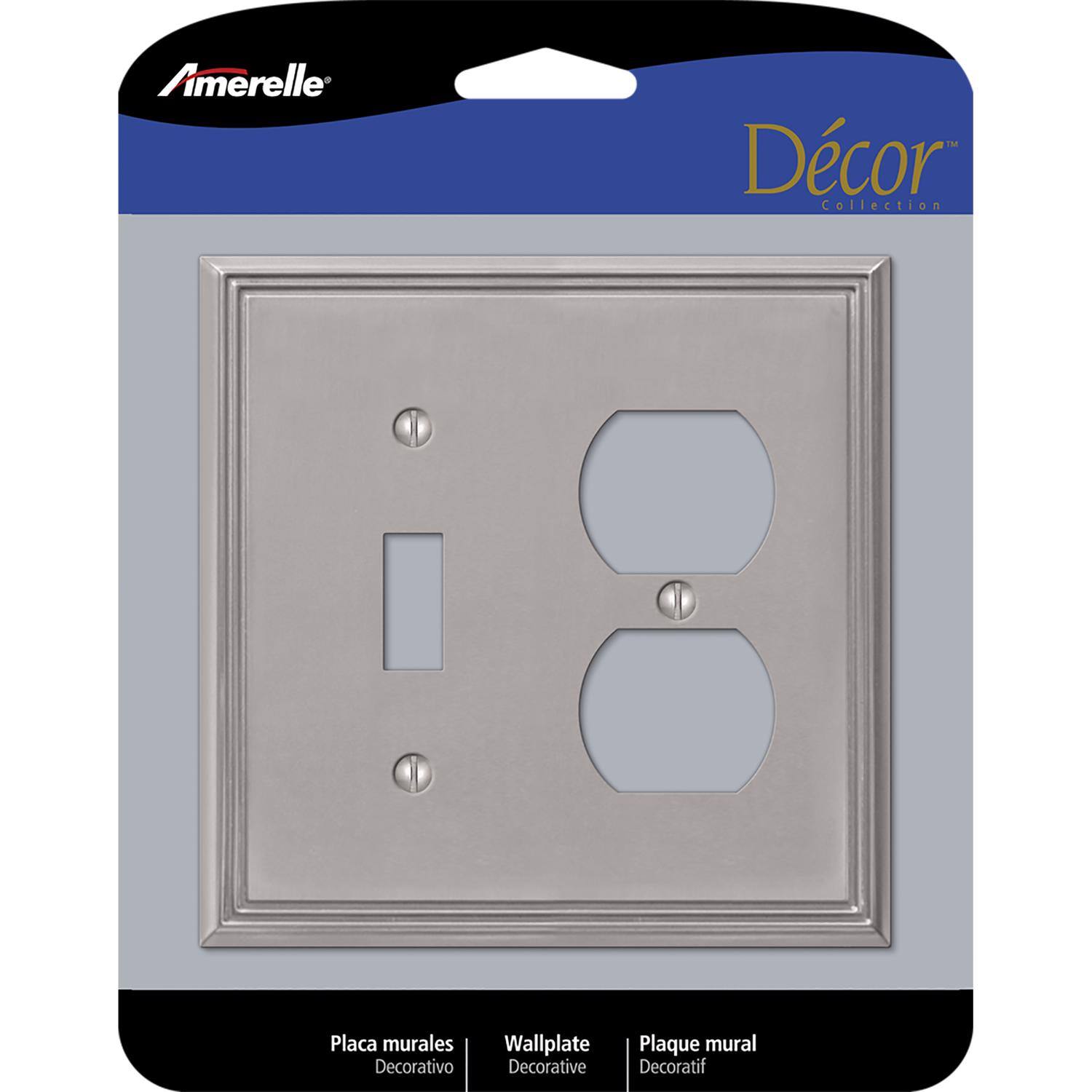 AMERELLE - Metro Brushed 2 gang Die-Cast Metal Toggle Wall Plate 1 pk - Nickel price history on PriceWatchPro