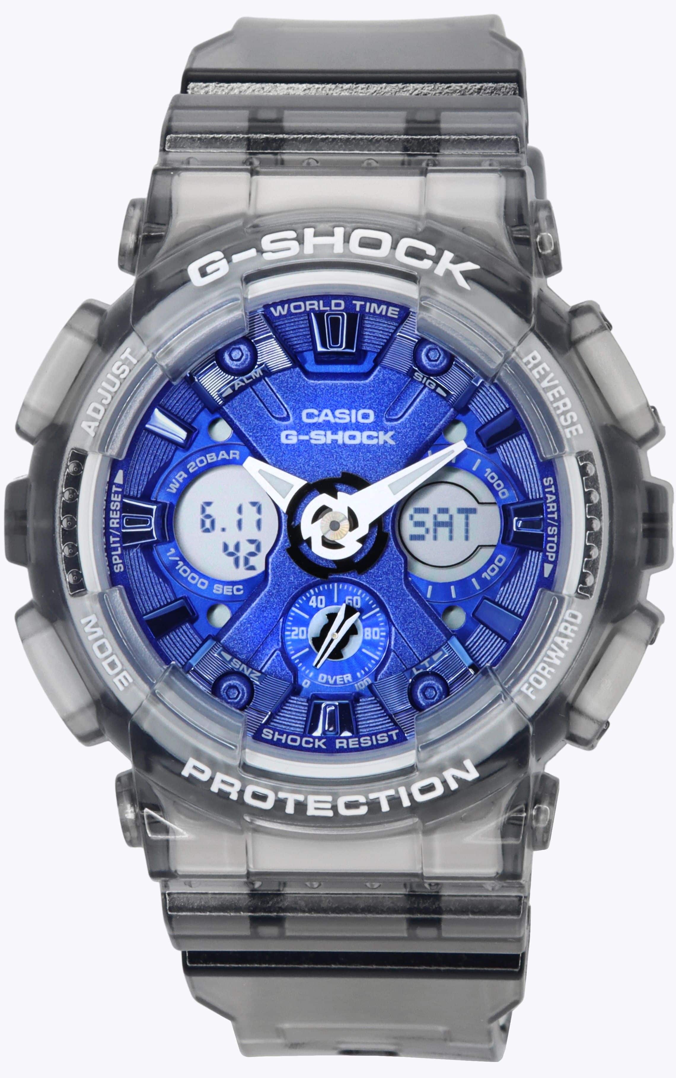 Casio - Translucent Gray Analog Digital Quartz GMA-S120TB-8A 200M Ladies Watch - gray and blue price history on PriceWatchPro