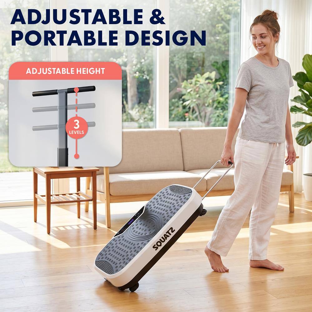 ADJUSTABLE & PORTABLE DESIGN  
ADJUSTABLE HEIGHT 3 LEVELS  
23 g al 20 g29 - gaaaaa 2 aa  
Oh & 3332 3 Q223 a g20 GE 33 0 9 D C a 023920 022909 $  
g 2 03 SQUATZ 232220 3 53 COSCDE S a 320393 1 20