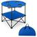 Front. Costway - 2-Tier Foldable Camping Table w/ Carrying Bag 4 Cup Holders for BBQ Camping - Blue+Black.