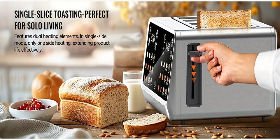 SINGLE-SLICE TOASTING-PERFECT FOR SOLO LIVING

Features dual heating elements. In single-side mode, only one side heating, extending product life effectively.
