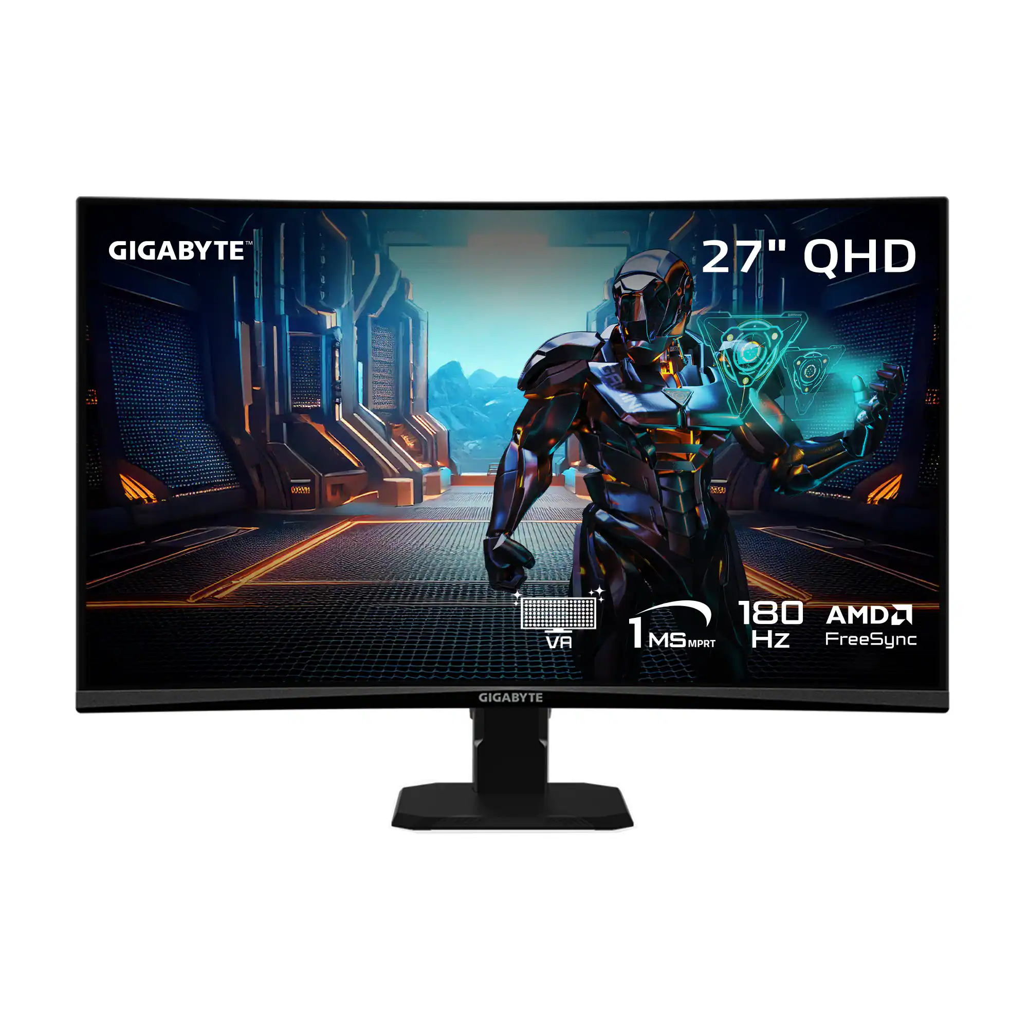 GIGABYTE - GS27QC (SA) 27" Curved VA LED QHD 165Hz/OC 170Hz FreeSync Premium Curved Gaming Monitor with HDR (HDMI, DisplayPort) - Black