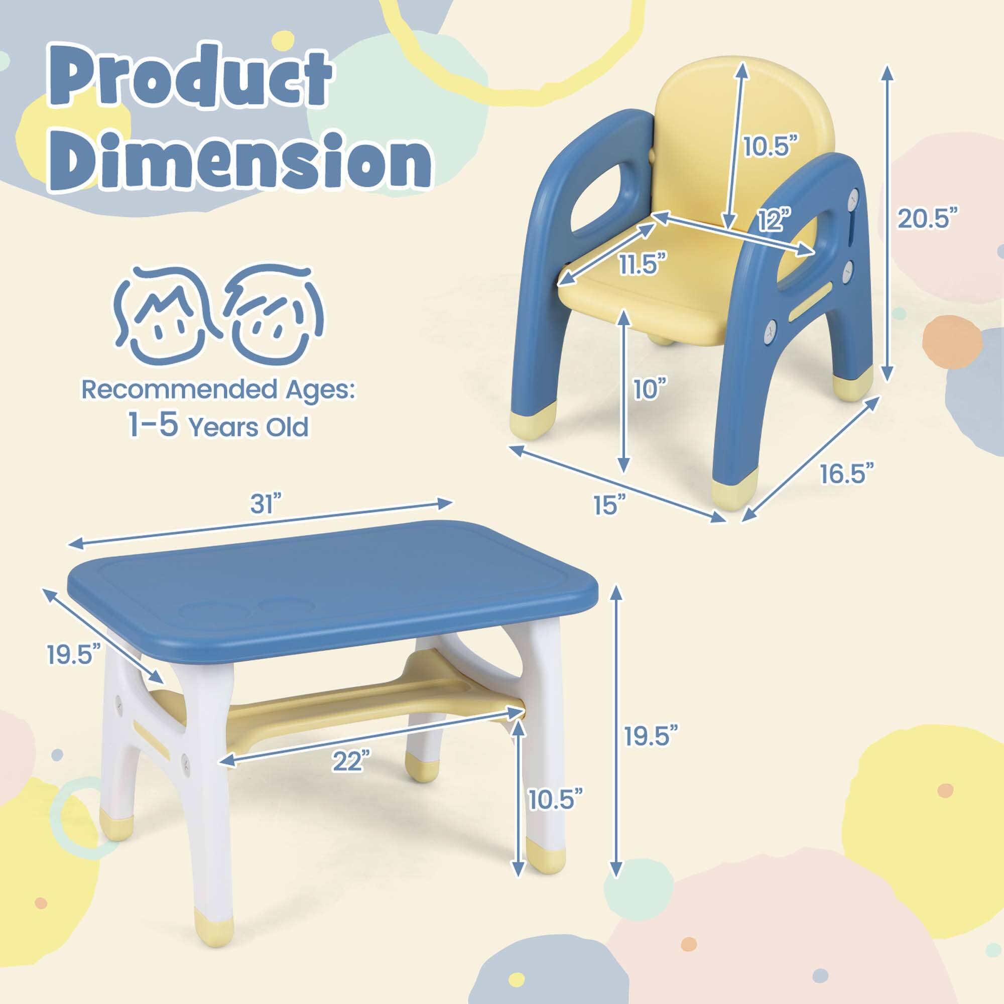 Product Dimension: 11.5", 10.5", 12", 20.5", 15", 16.5", 19.5", 22"
Recommended Ages: 1-5 Years Old
