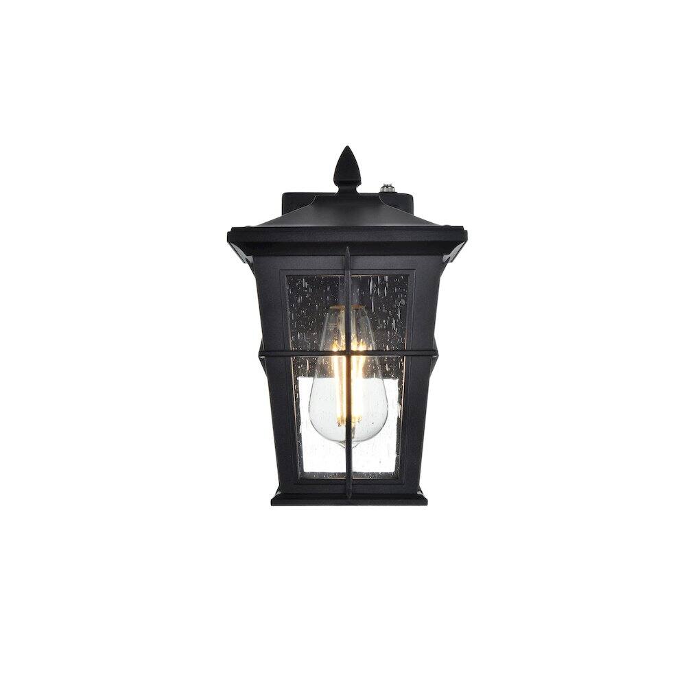 Back. Elegant Lighting - Bodine 7 inch Outdoor Pendant in Black - Black.
