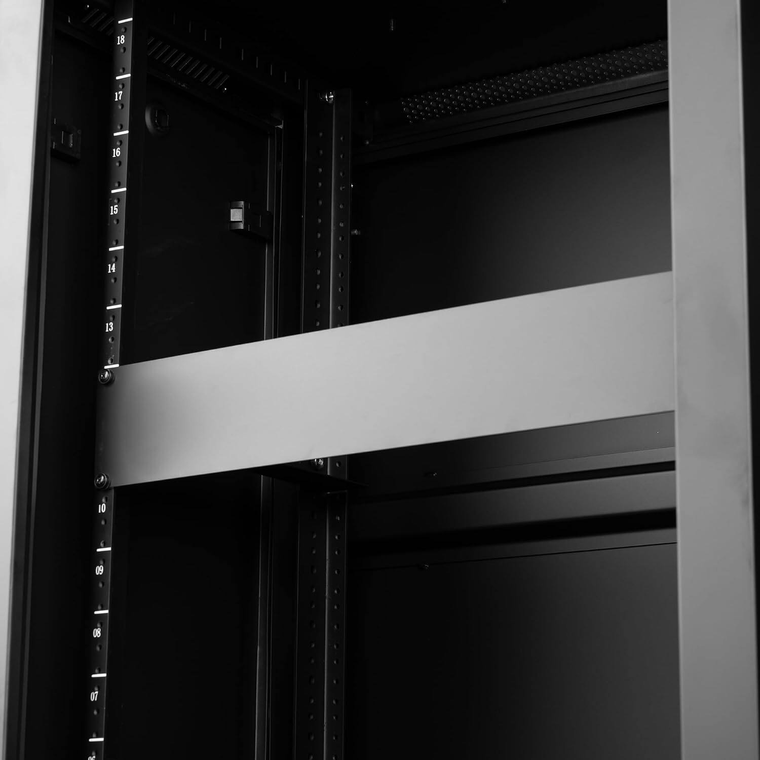 Left. Gator - 2U Flat Rack Panel, 16-Gauge Cold-Rolled Steel Construction with Mounting Hardware.