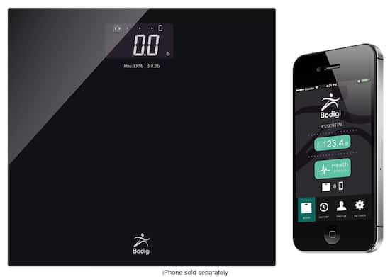 American Weigh Scales Bodigiessential Wireless Bathroom Scale Black American Weigh Scales Bodigiessential Wireless Bathroom Scale Black Angle Standard