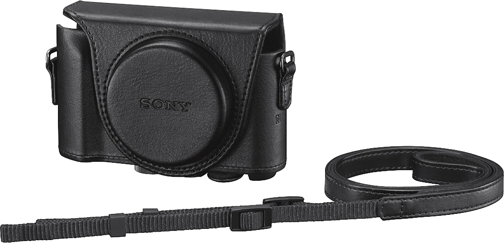 Left View: Sony - Jacket Camera Case - Black