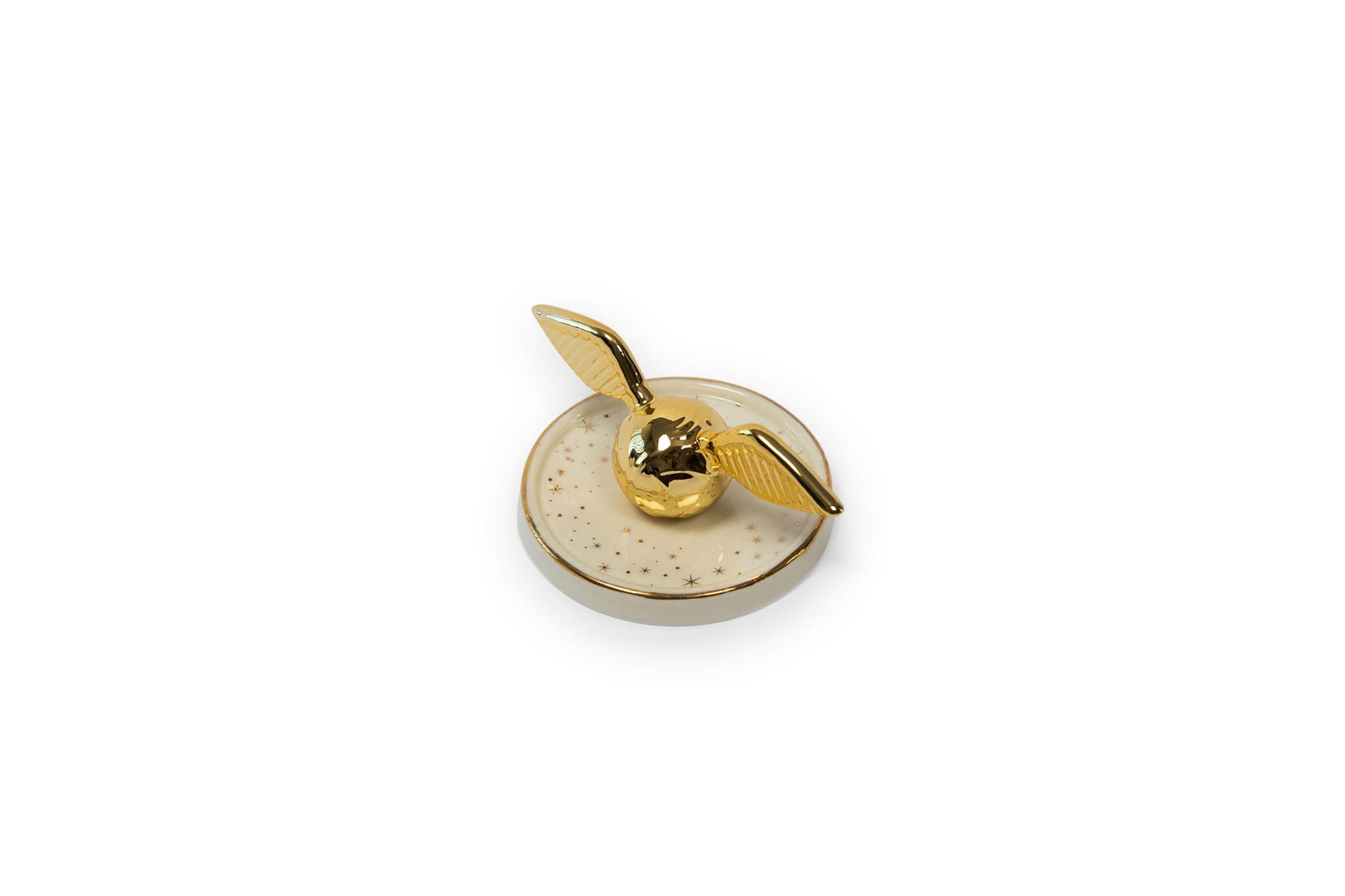 Alt View 1. Ukonic - Harry Potter Golden Snitch Ceramic Trinket Tray | 4 Inches - Gold.