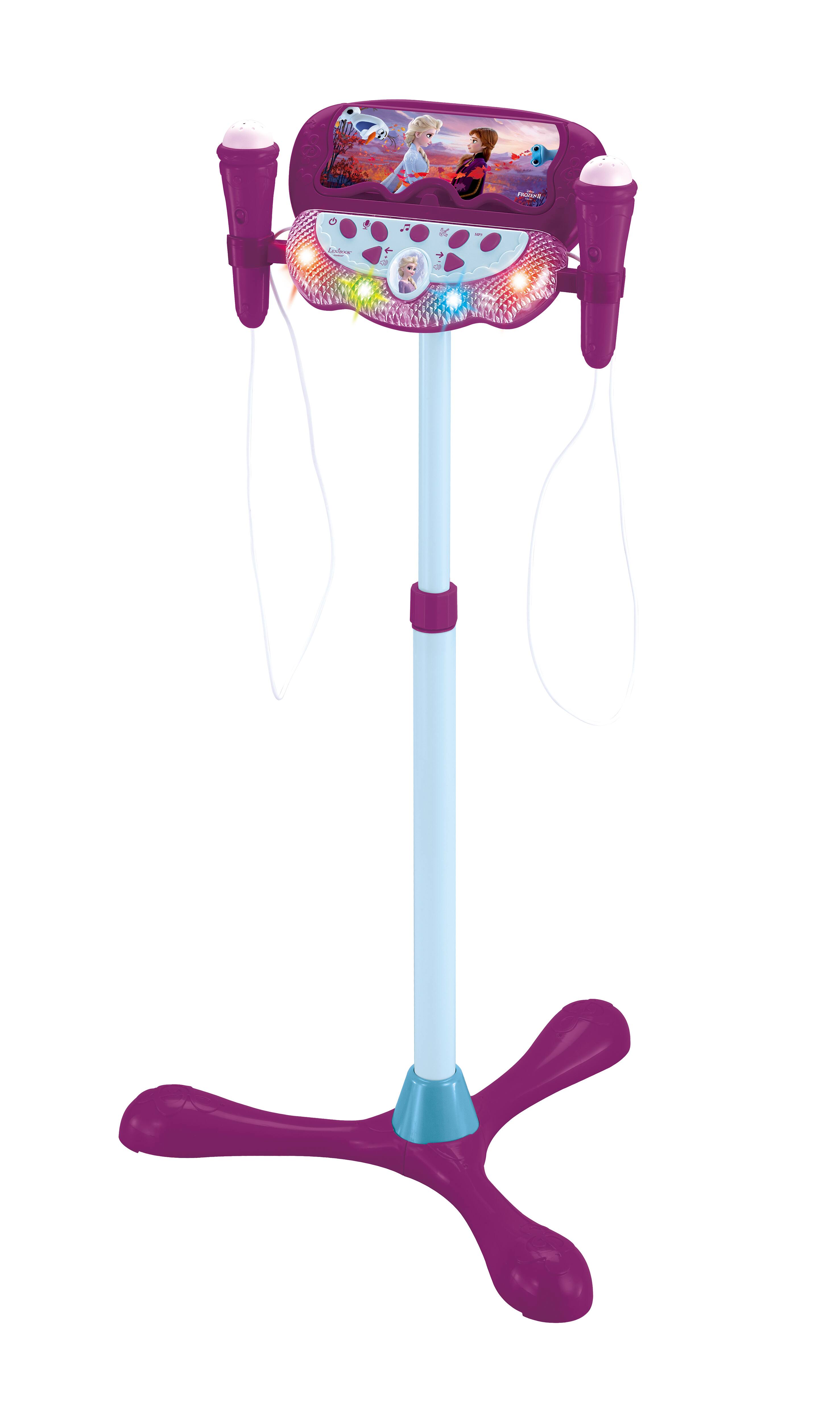 Alt View 2. Lexibook - Disney Frozen Adjustable Mic Stand with 2 Mics, Voice Effects & Bluetooth.